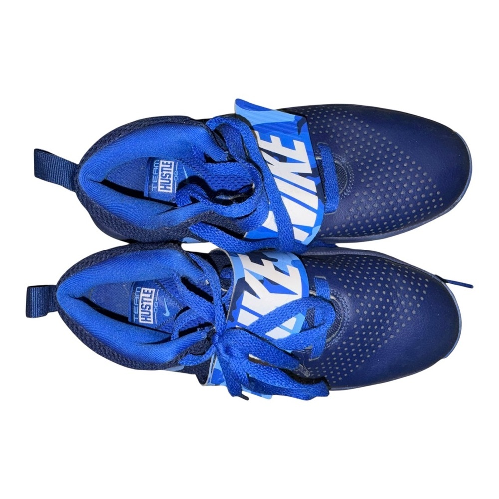Nike Team Hustle Blue Sneakers with Mesh Upper and Streamlined Design
